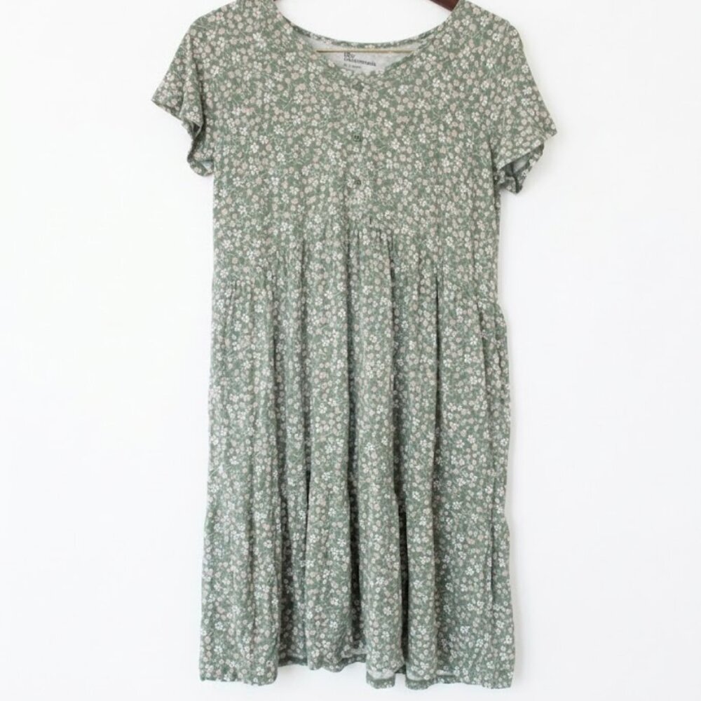 The Commons | Sage Green Floral Tiered Mini Dress - XL